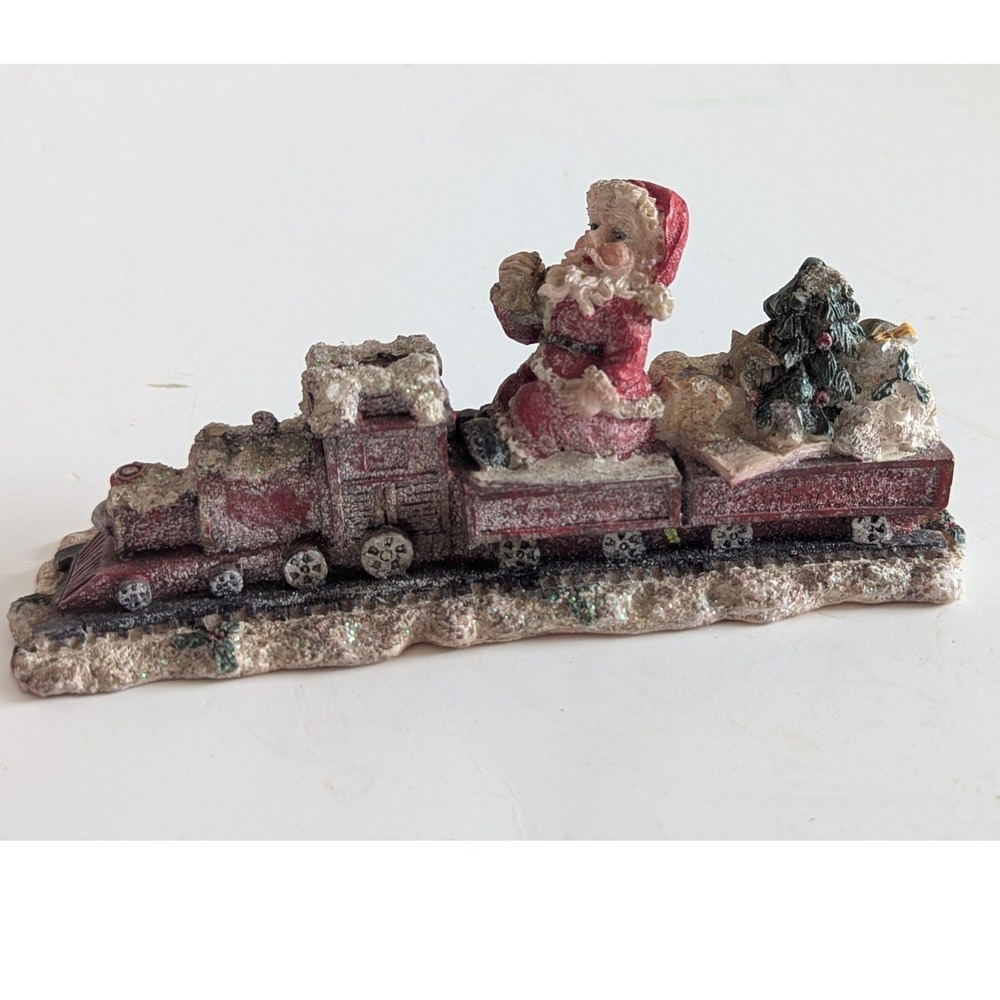 Vintage K's Collection Santa Claus Christmas Train Figurine Holiday Decor 6in